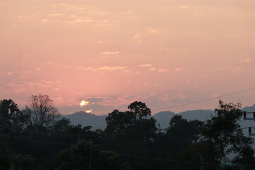 Beautiful light of sunset in the evening