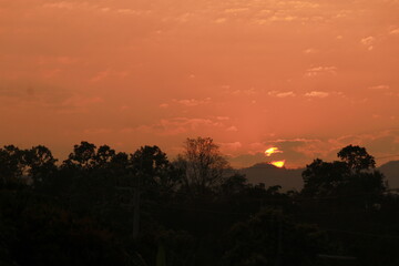 Beautiful light of sunset in the evening