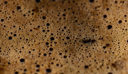 Closeup of coffee foam background