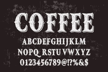 vintage alphabet typeface vector design,  font  black  style