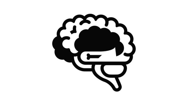 Brain icon animation best object on white background