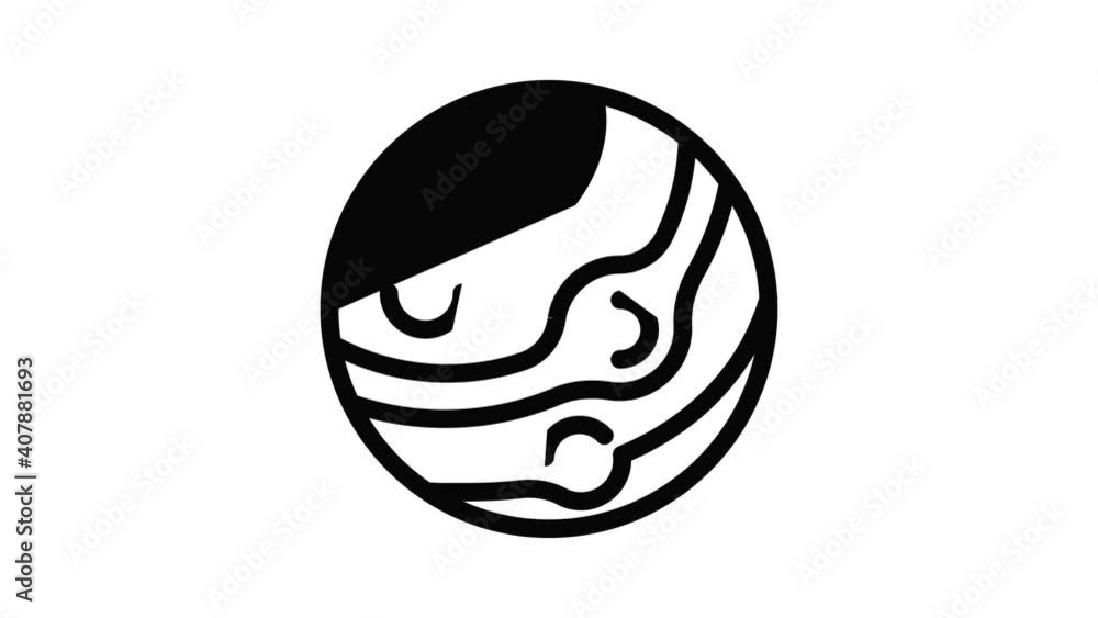 Poster neptun planet icon animation best object on white background