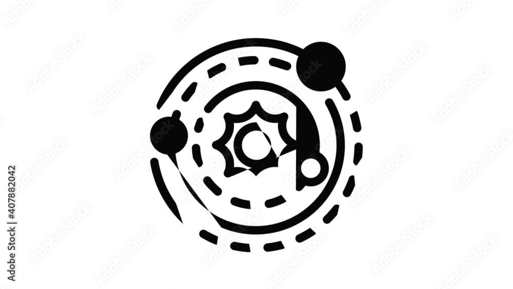 Poster solar system icon animation best object on white background