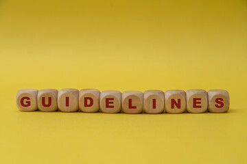 Guidelines written on wooden blocks.