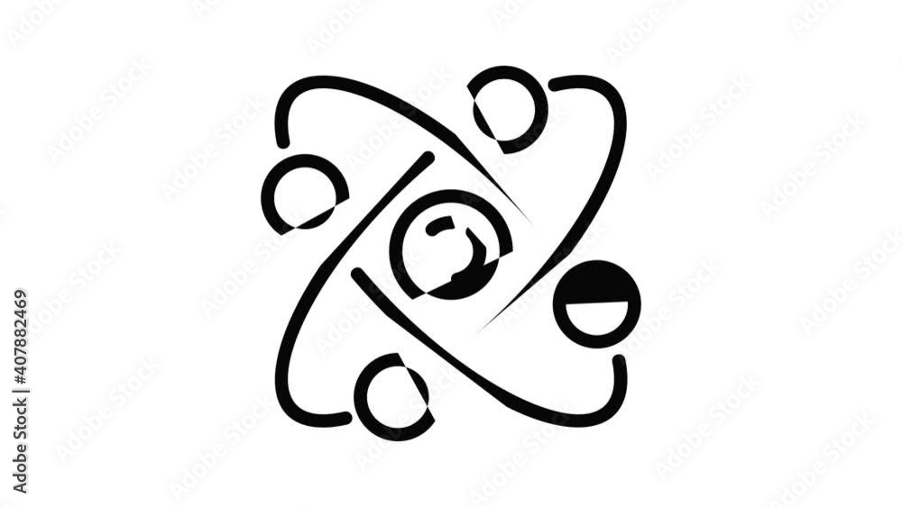 Aufkleber atom icon animation best object on white background