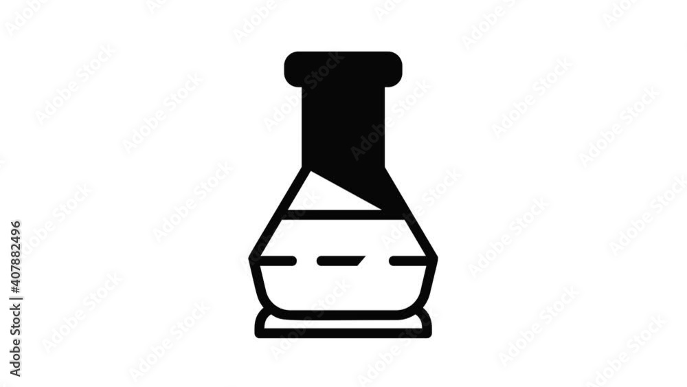 Aufkleber glass flask icon animation best object on white background