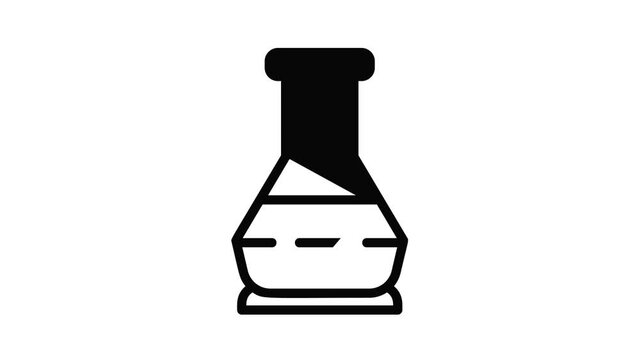 Glass flask icon animation best object on white background