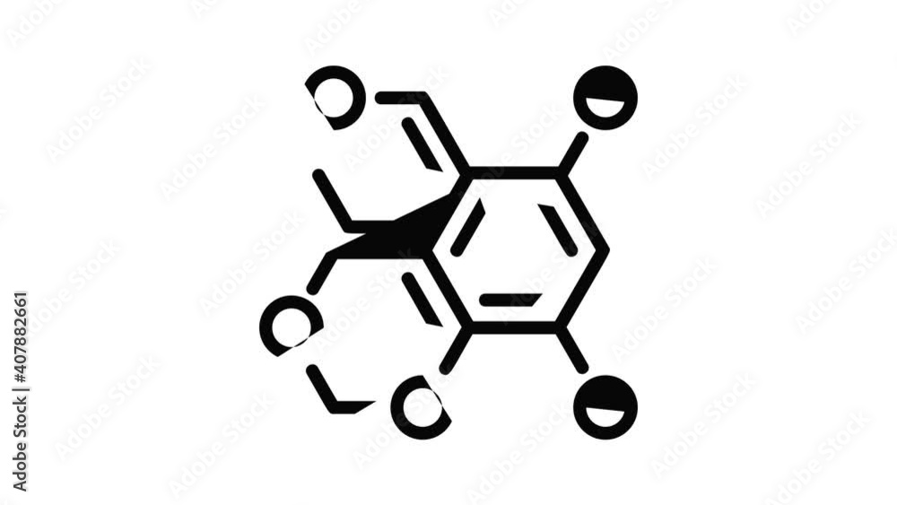 Aufkleber oxygen formula icon animation best object on white background