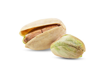 Pistachios on a white background