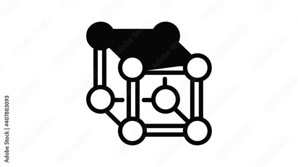 Poster chemical cube icon animation best object on white background