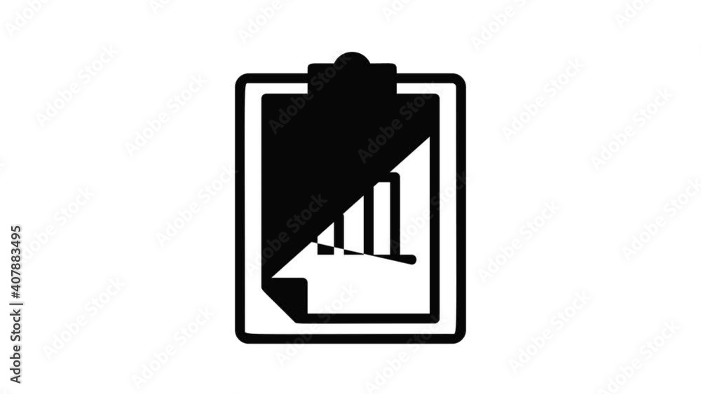 Poster finance paper graph icon animation best object on white background