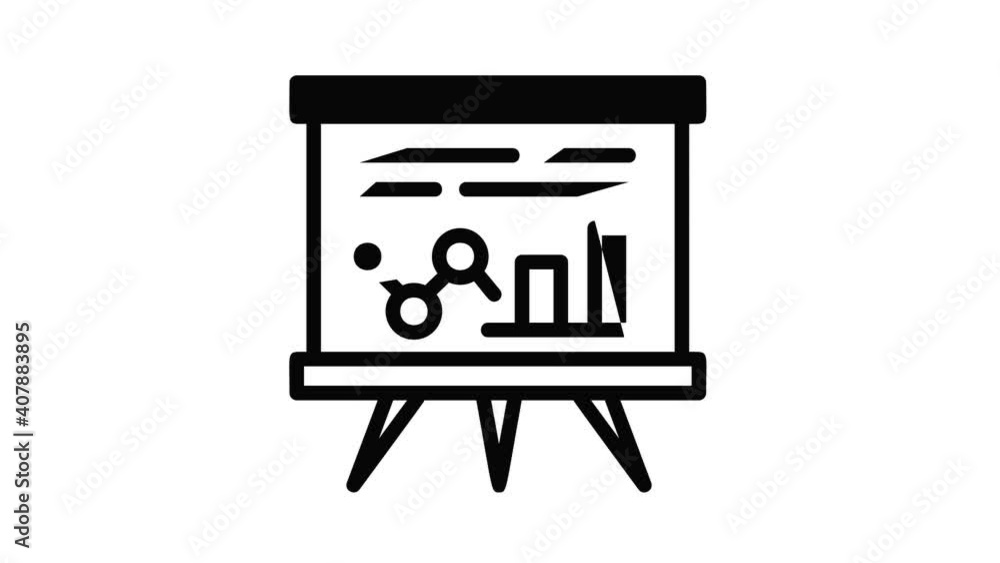 Poster graph banner icon animation best object on white background
