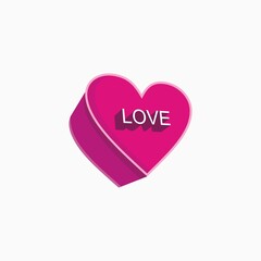 Heart or love design with 3D concept