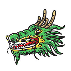 Chinese dragon isolated on white background. Vector illustration of Chinese new year icon.