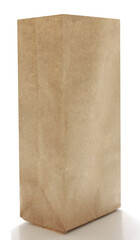 Blank paper bags for retail, cardboard packaging isolated on white