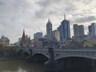 Fototapeta na wymiar Melbourne city skyline urban design