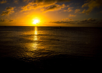 sunset off the coast of  grand Turk island