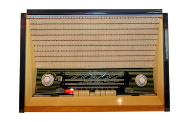Mid 20th Century Radio Receiver - Isolated on White