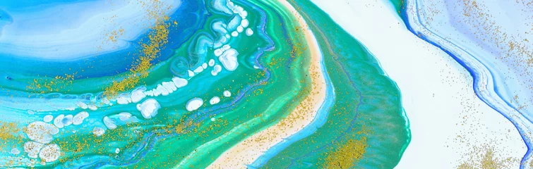 Foto auf Acrylglas Kristalle Kunstfotografie von abstraktem marmoriertem Effekthintergrund mit kreativen Farben. Schöne Farbe.