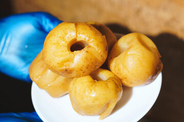 baked apples on plate