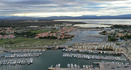 survol du littoral entre Port-Leucate et le Barcarès (Aude, France)