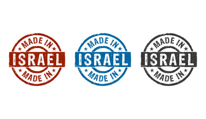 Fototapeta na wymiar Made in Israel stamp and stamping