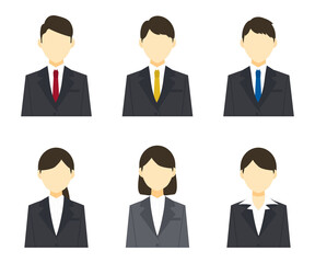 日本の就活生・新入社員の人物イラストセット