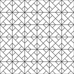 Seamless pattern in style Kumiko zaiku in black lines.