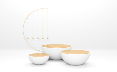 white podium on background abstract minimal style. 3D rendering