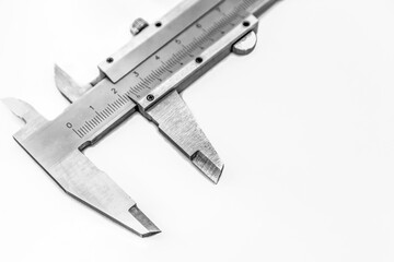 Metal Style. Calliper on the White Background.