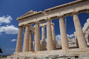 Fototapeta premium The territory of the Pantheon in Athens. Greece. Summer panorama.