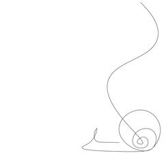 One line drawing snail animal silhouette. Vector illustration