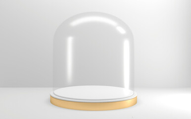 white podium on background abstract minimal style. 3D rendering