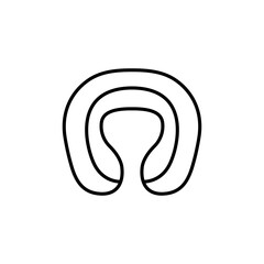 Travel pillow icon. Night accessory vector illustration.