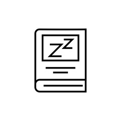 Dream book icon. Knowledge vector illustration. Isolated contour of reading on white background.