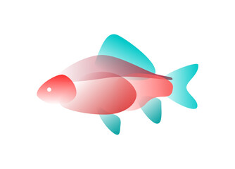 Vector fish in gradient style. Digital art