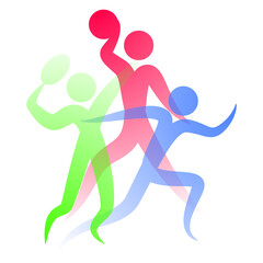 Vector athletes in gradient style. Digital art