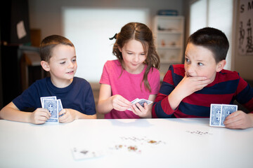 kids playing cards