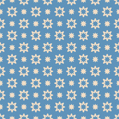 Vector seamless geometric stars pattern. Winter background.