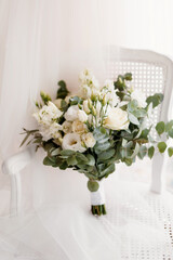 elegant wedding bouquet of fresh natural flowers