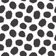 Black and White Brush Stroke Fur Seamless Pattern