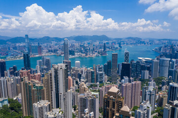 Fototapeta premium Aerial view of Hong Kong city