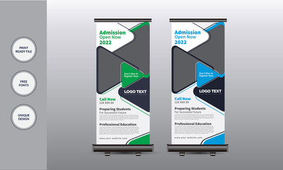 Junior School Admission Rollup Banner Creative Business  Concept Roll-up Banner stand Print Template
