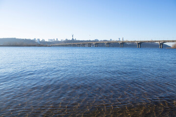 Fototapeta premium Paton`s bridge in Kyiv.