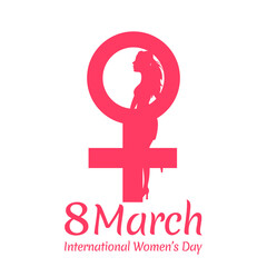 Happy Women's Day. Vector illustration. Woman’s Day greeting calligraphy design. Template for a poster, cards, banner.
