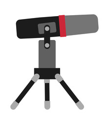 Microphone. Vector flat illustration. Podcast or radio concept. tripod