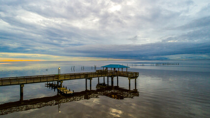 wooden pier on the bay
