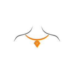 Necklace icon logo design template