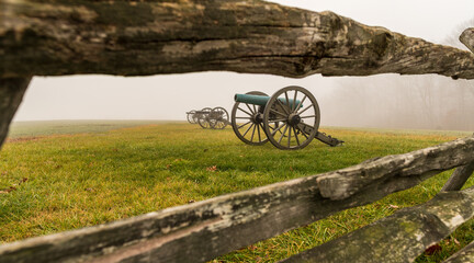 Fototapeta na wymiar Canons in Gettysburg