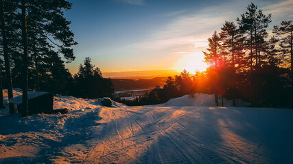 sunset in the mountains